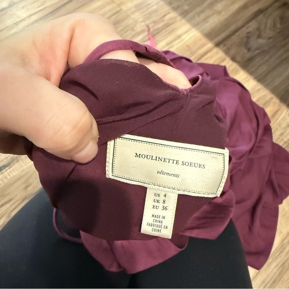 Anthropologie Moulinette Soeurs Burgundy Halter Smocked Midi Dress - Picture 10 of 11